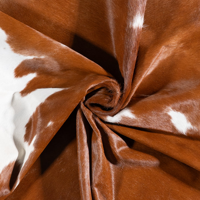 Brazilian Brown and White Cowhide Rug Size 7'4" L x 6'8" W 5898