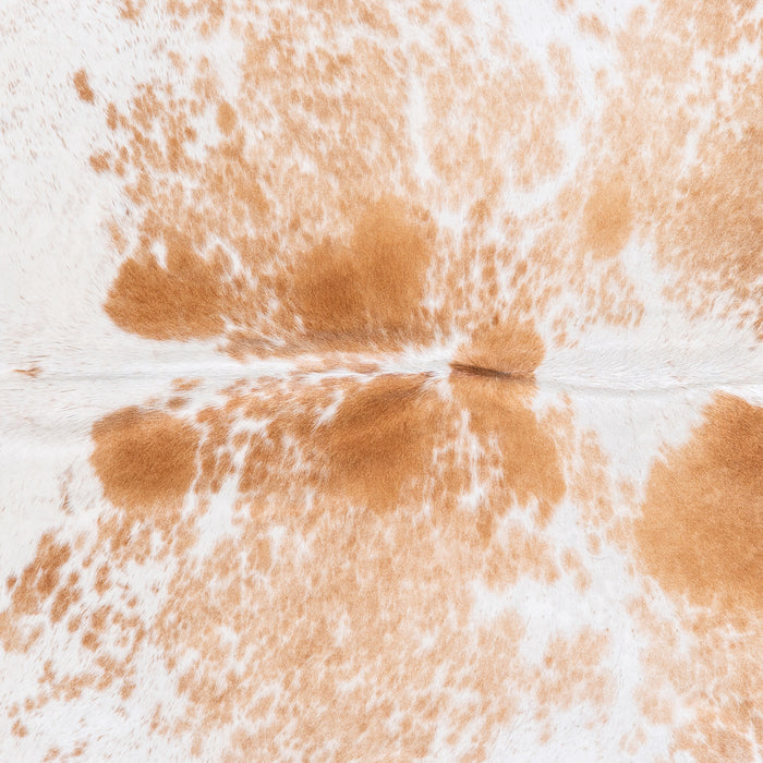 Brazilian Palomino and White Cowhide Rug Size 7'1" L x 6'11" W 6098