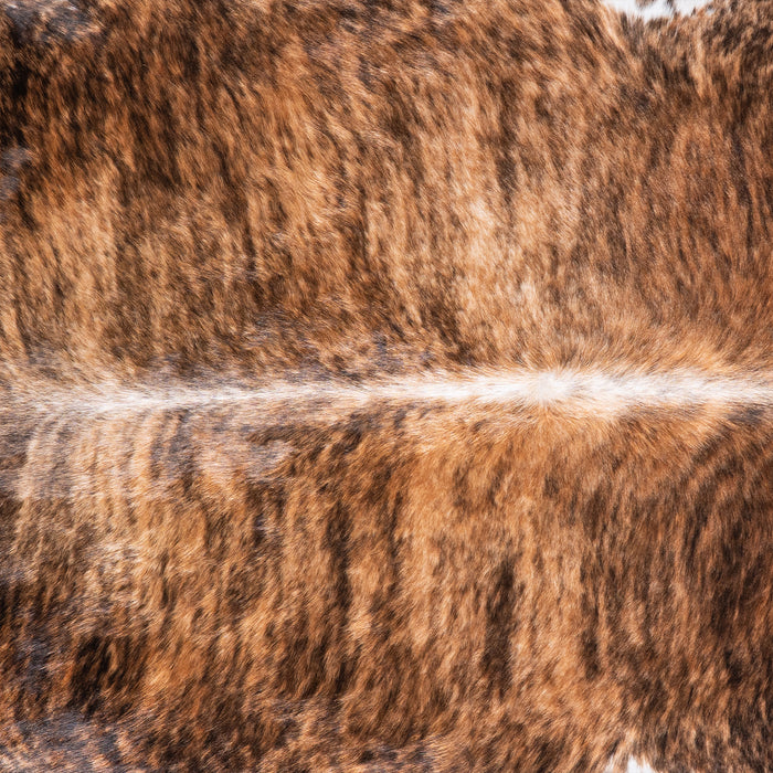 Brazilian Brindle White Belly Cowhide Rug Size 7'1" L x 6'8" W 5701