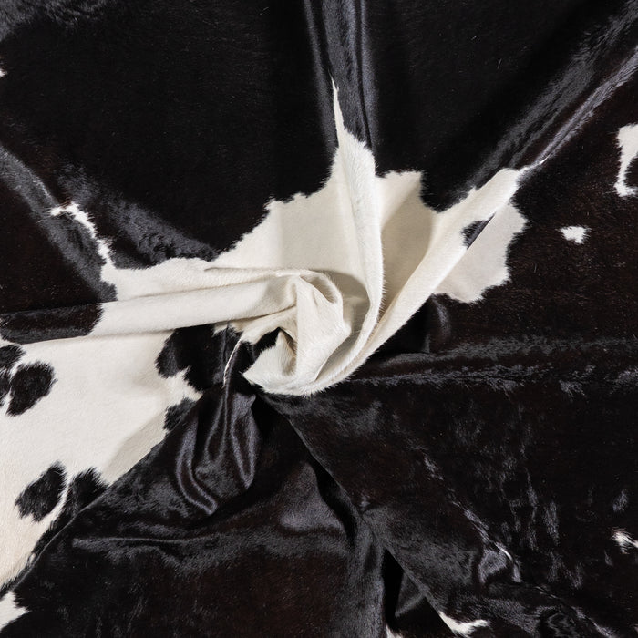 Brazilian Black and White Cowhide Rug Size 7'5" L x 5'10" W 4683
