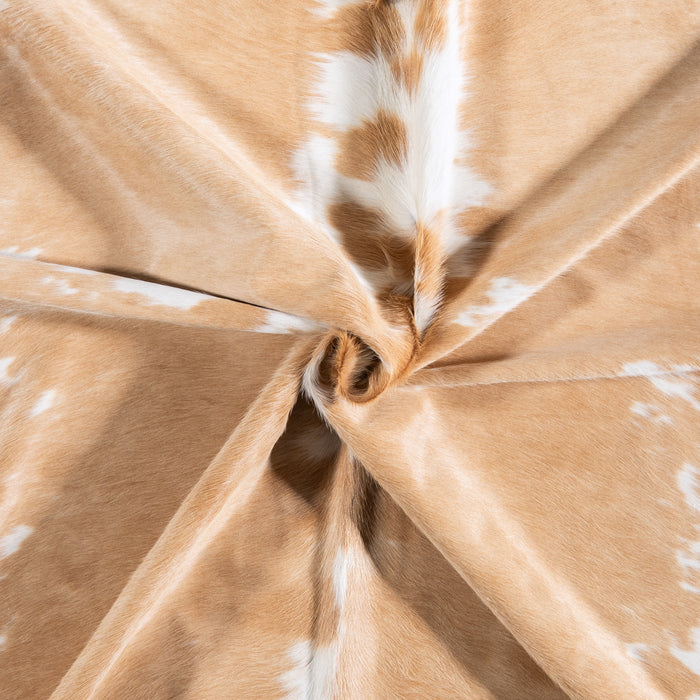 Brazilian Palomino and White Cowhide Rug Size 8'3" L x 7'6" W 6099