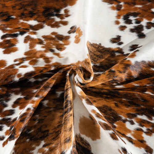 White Tricolor Cowhide Rug Size 7'6" L x 6'11" W 4100