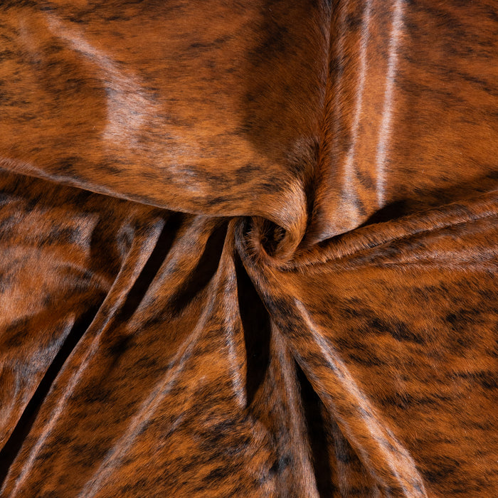 Brazilian Brindle White Belly Cowhide Rug Size 7'6" L x 6'7" W 5703