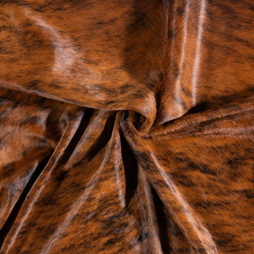 Brazilian Brindle White Belly Cowhide Rug Size 7'6" L x 6'7" W 5703