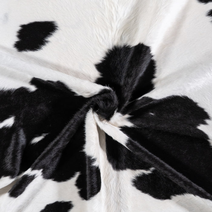 Brazilian Black and White Cowhide Rug Size 7'3" L x 6'8" W 4685
