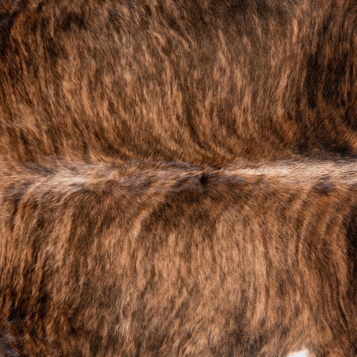 Brazilian Brindle White Belly Cowhide Rug Size 6'9" L x 6'8" W 5704