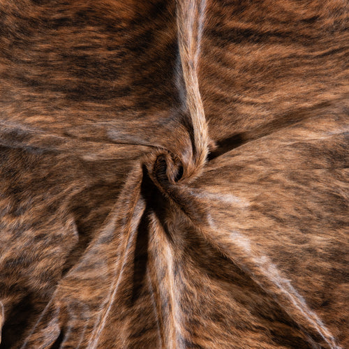 Brazilian Brindle White Belly Cowhide Rug Size 6'9" L x 6'8" W 5704