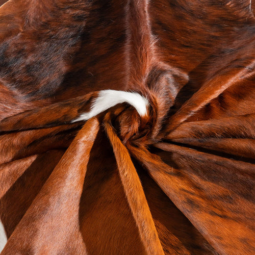 Tricolor Brindle Mix Cowhide Rug Size 7'8" L x 6'11" W 6450