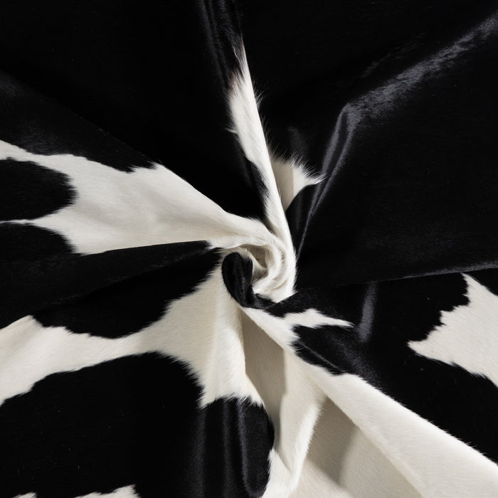Brazilian Black and White Cowhide Rug Size 6'11" L x 6'0" W 3656