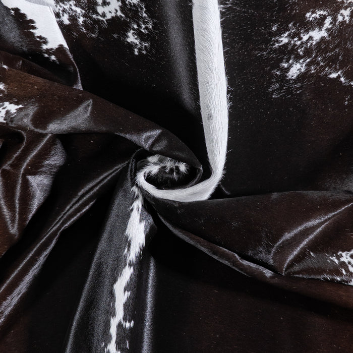 Brazilian Black and White Cowhide Rug Size 8'0" L x 7'5" W 5905