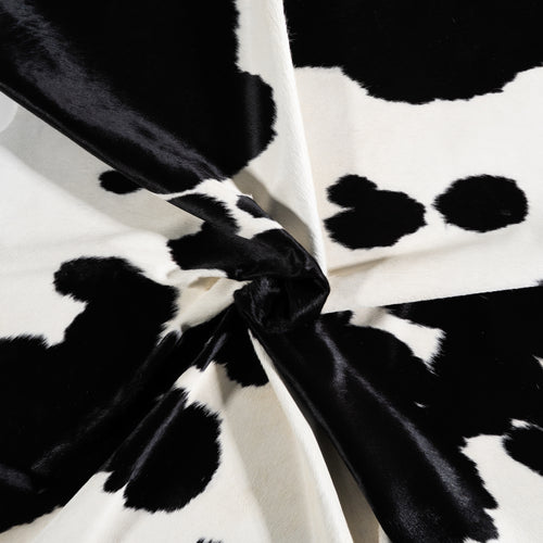 Brazilian Black and White Cowhide Rug Size 7'4" L x 7'3" W 3657