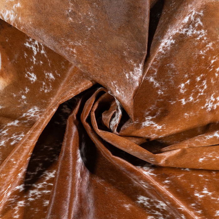 Brazilian Brown Salt and Pepper Cowhide Rug Size 7'7" L x 6'5" W 5907