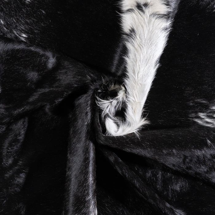 Brazilian Black and White Cowhide Rug Size 6'11" L x 6'5" W 5908