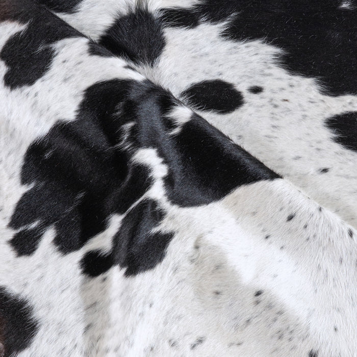 Black and White Cowhide Rug Size 6'9" L x 6'3" W 6256