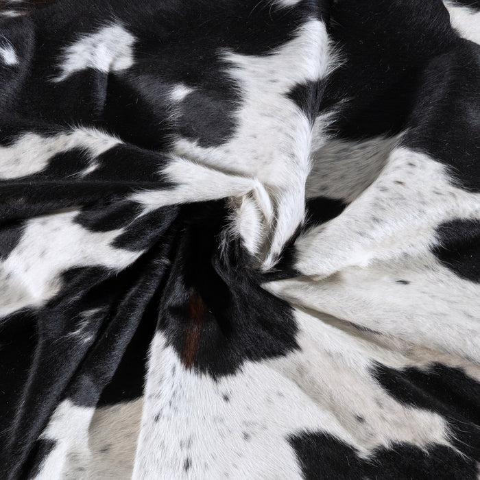 Black and White Cowhide Rug Size 6'9" L x 6'3" W 6256