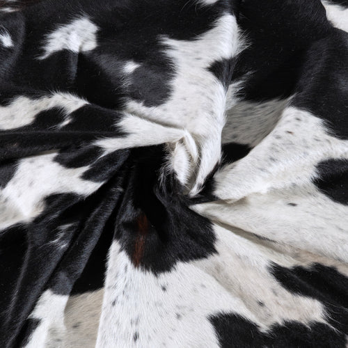 Black and White Cowhide Rug Size 6'9" L x 6'3" W 6256