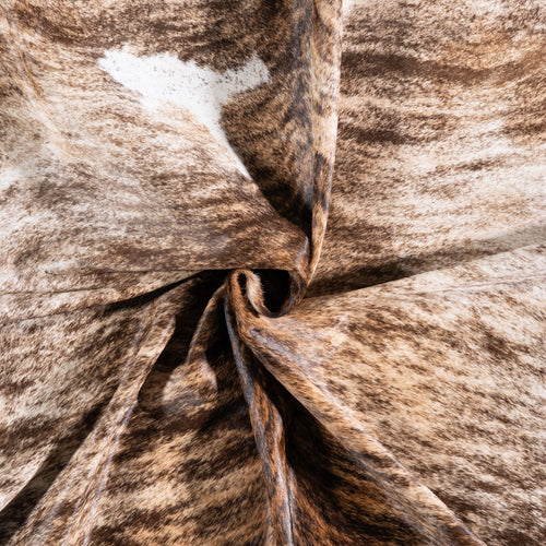 Brazilian Brindle White Belly Cowhide Rug Size 6'6" L x 6'1" W 5713