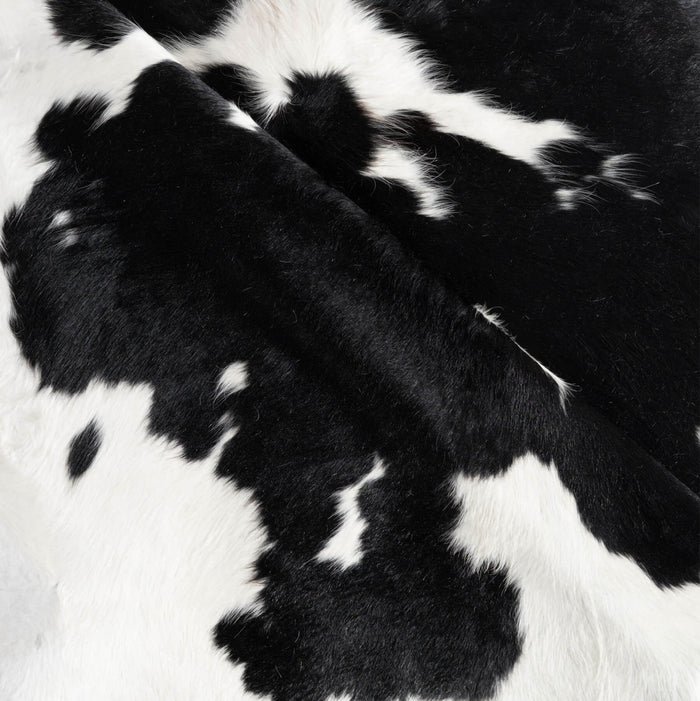 Black and White Cowhide Rug Size 7'6" L x 6'5" W 6454
