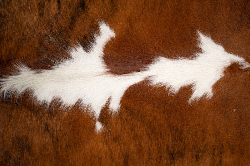Brown And White Cowhide Rug Size 6'9" L X 6'5'' W 4932 , Stain Resistant Fur | eCowhides