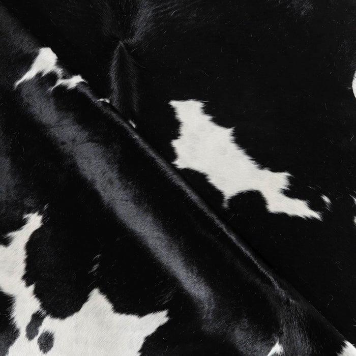 Black and White Cowhide Rug Size 7'6" L x 6'10" W 6455