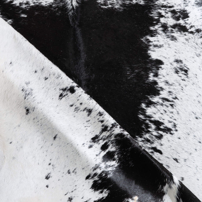 Black Salt and Pepper Cowhide Rug Size 7'11" L x 7'0" W 6456