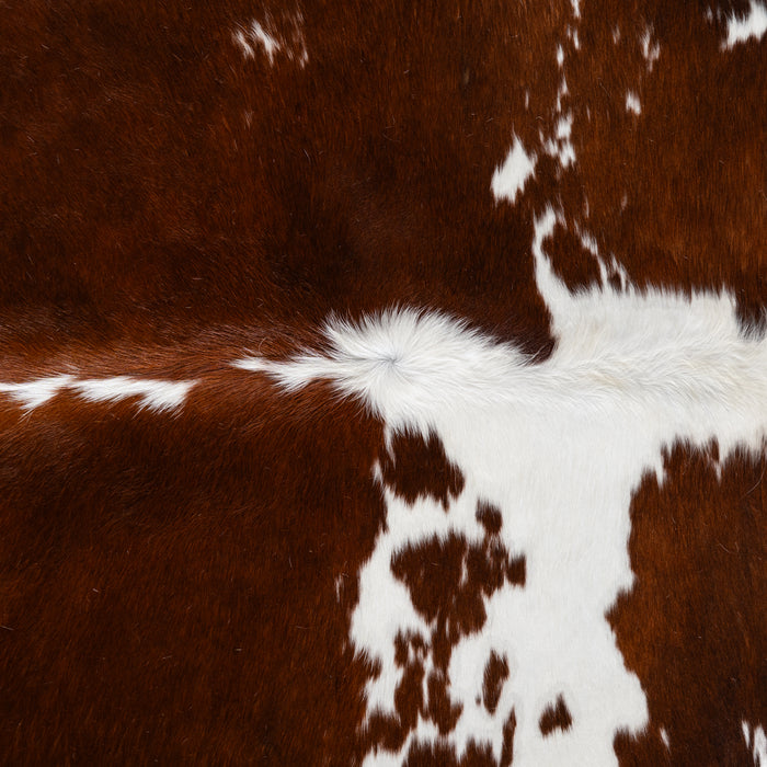 Brown and White Cowhide Rug Size 7'0" L x 7'2" W 4107