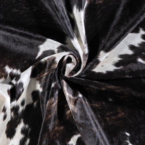 Brazilian Black and White Cowhide Rug Size 7'5" L x 6'7" W 5918