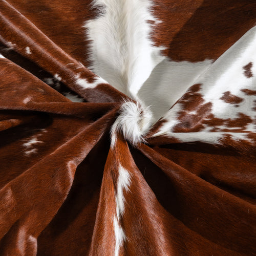 Brown and White Cowhide Rug Size 7'0" L x 7'2" W 4107