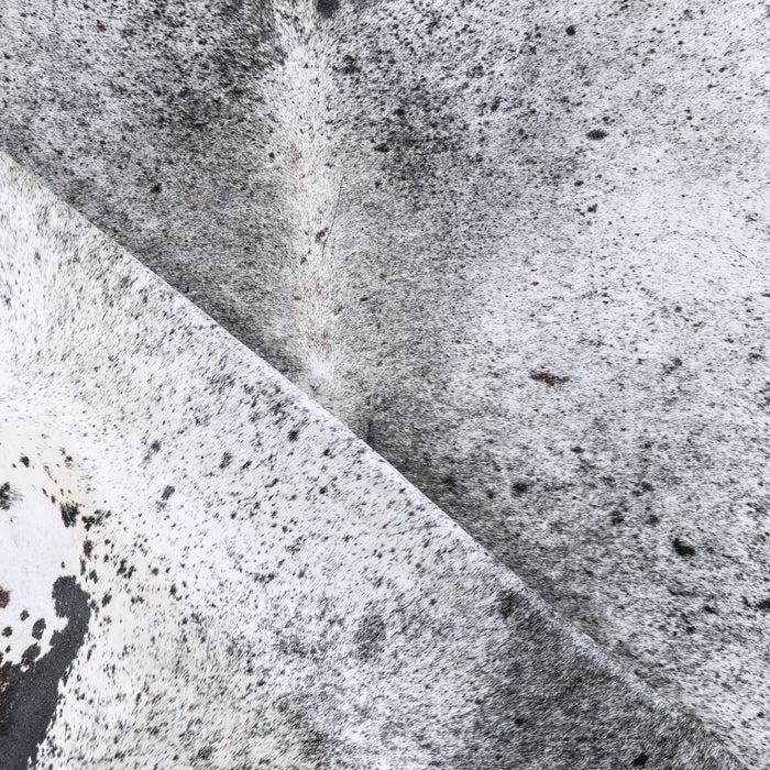 Black Salt and Pepper Cowhide Rug Size 7'6" L x 7'2" W 6261