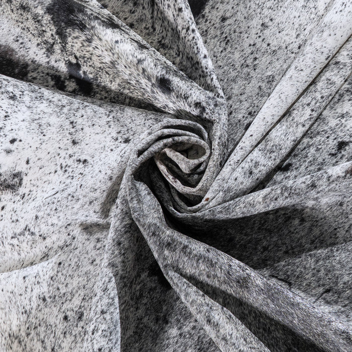 Black Salt and Pepper Cowhide Rug Size 7'6" L x 7'2" W 6261