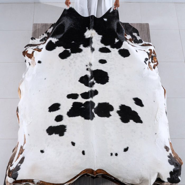 Black and White Cowhide Rug Size 7'5" L x 6'9" W 6262