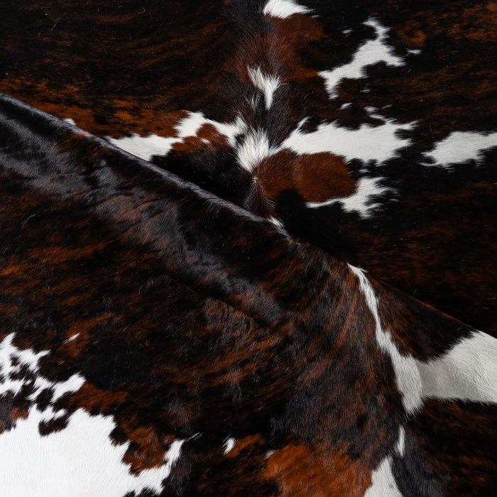 Tricolor Brindle Mix Cowhide Rug Size 7'9" L x 7'4" W 4108