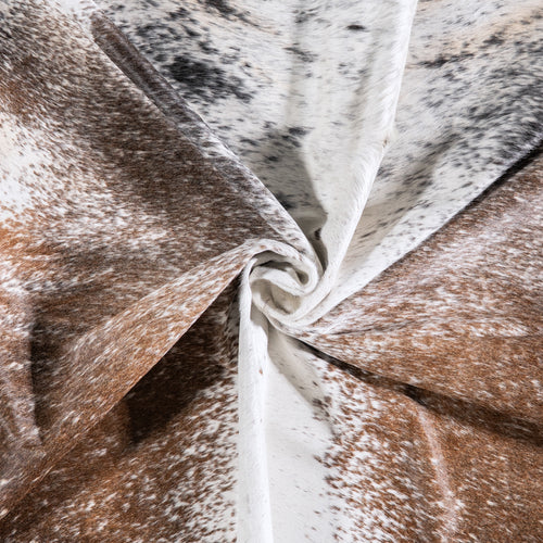 Brazilian Tricolor Cowhide Rug Size 7'6" L x 7'4" W 5923