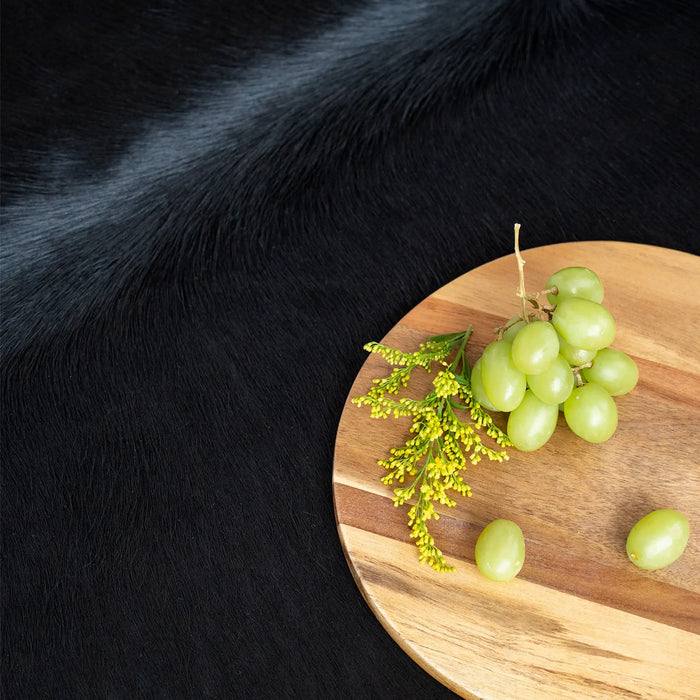 Solid Black Natural Cowhide Rug from eCowhides