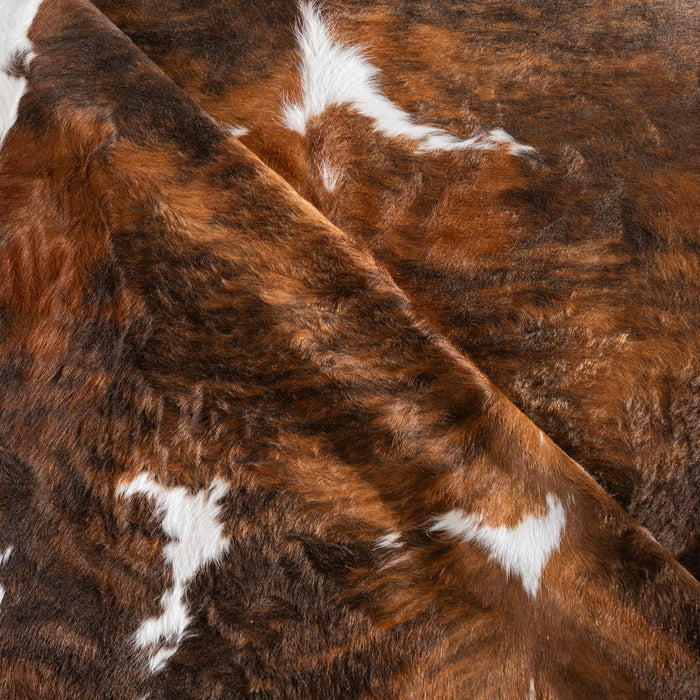 Brindle White Belly Cowhide Rug Size 7'1" L x 6'7" W 3951