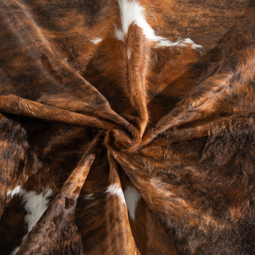 Brindle White Belly Cowhide Rug Size 7'1" L x 6'7" W 3951