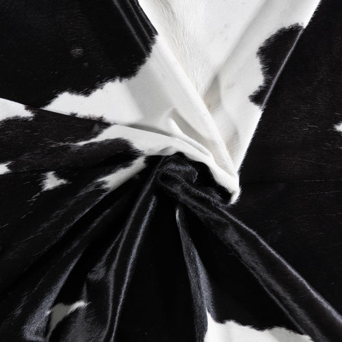 Brazilian Black and White Cowhide Rug Size 6'10" L x 5'11" W 3670
