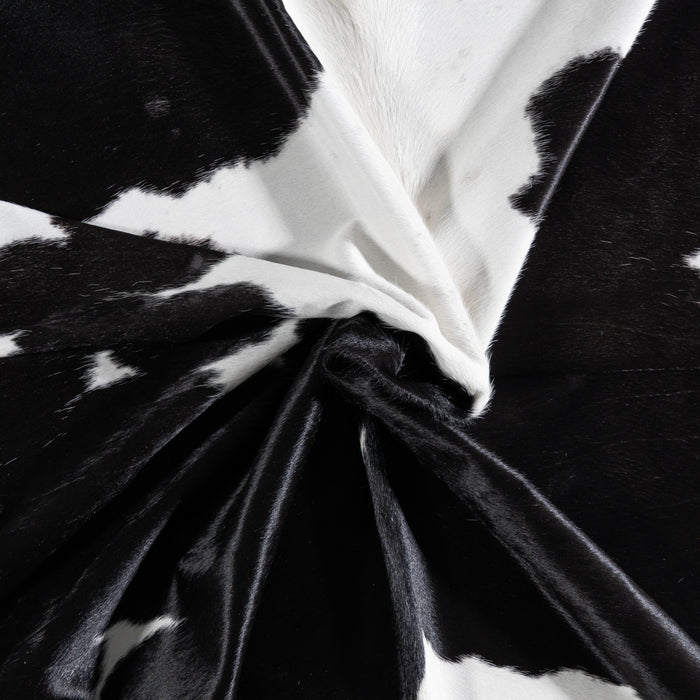 Brazilian Black and White Cowhide Rug Size 6'10" L x 5'11" W 3670