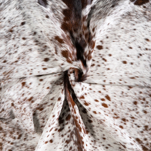 Brazilian Chocolate and White Cowhide Rug Size 7'11" L x 6'5" W 5730