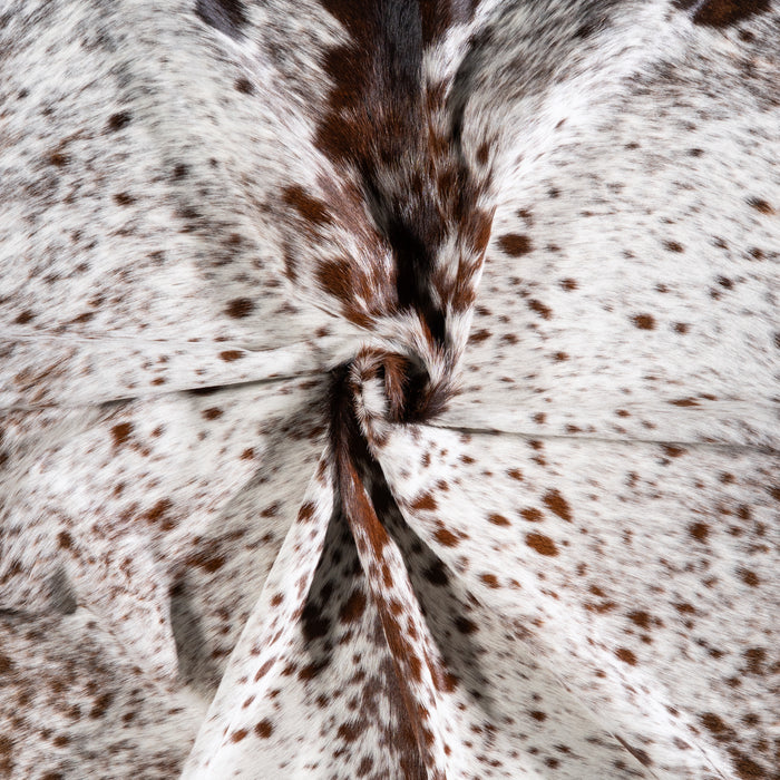 Brazilian Chocolate and White Cowhide Rug Size 7'11" L x 6'5" W 5730