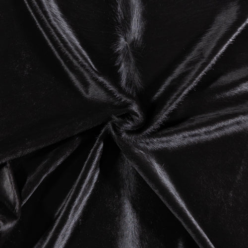 Brazilian Solid Black Cowhide Rug Size 6'7" L x 5'11" W 5228