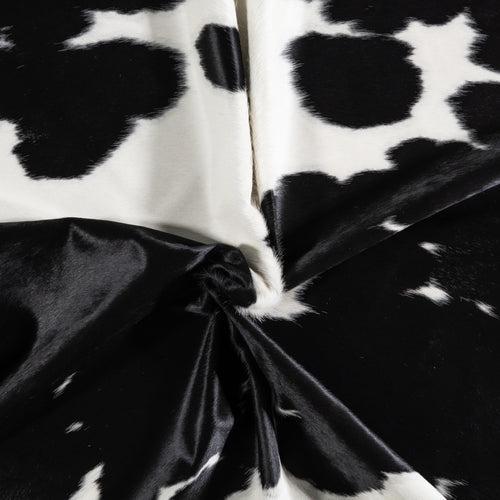 Brazilian Black and White Cowhide Rug Size 7'10" L x 7'1" W 3671