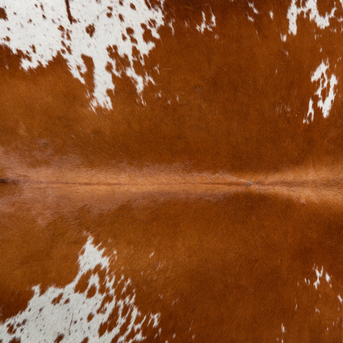 Brown and White Cowhide Rug Size 7'5" L x 7'0" W 4112