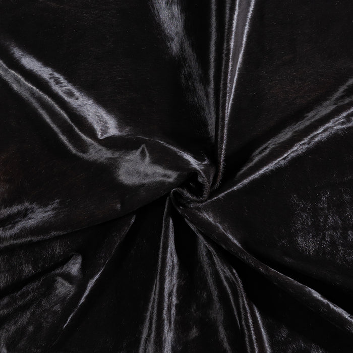 Brazilian Solid Black Cowhide Rug Size 6'8" L x 5'8" W 5229