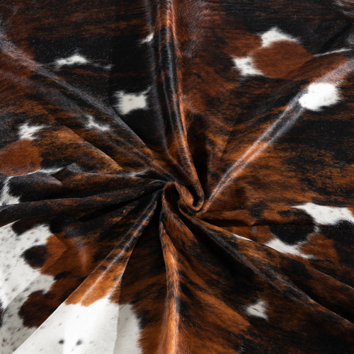 Tricolor Cowhide Rug Size 7'7" L x 7'0" W 4053