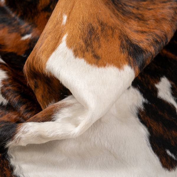 Tricolor Cowhide Rug Size 7'4" L X 6'8'' W 4937 , Stain Resistant Fur | eCowhides