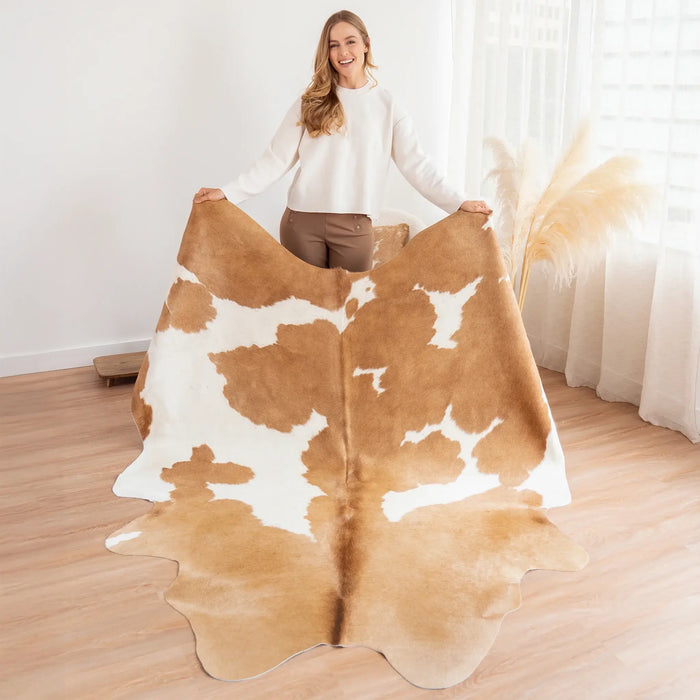 Palomino and White Cowhide Rug