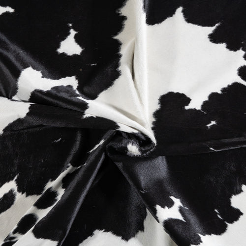 Brazilian Black and White Cowhide Rug Size 8'1" L x 7'1" W 3674