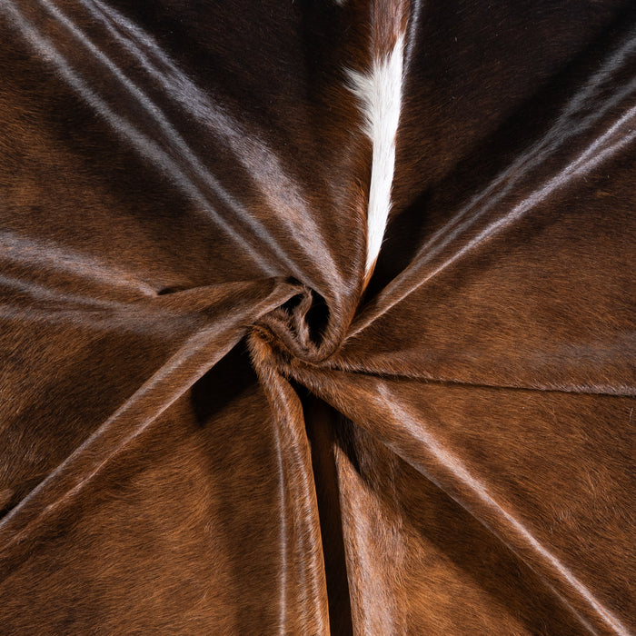 Brazilian Chocolate and White Cowhide Rug Size 7'11" L x 7'3" W 5736