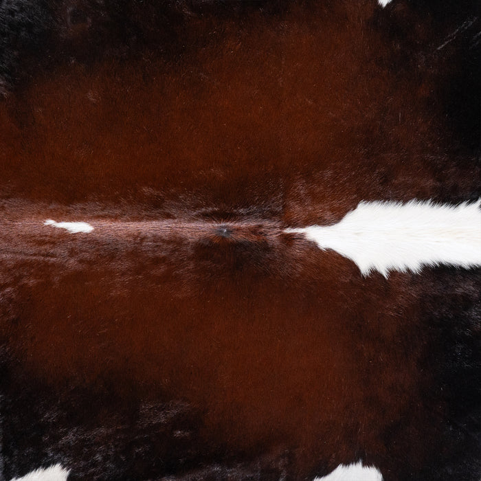 Brazilian Chocolate and White Cowhide Rug Size 8'5" L x 7'5" W 5738